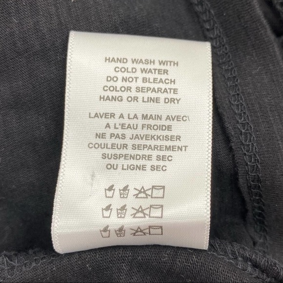 Anthro Eri + Ali Suzy Black Lace Overlay Crochet Tee Top Blouse Small - Picture 11 of 12